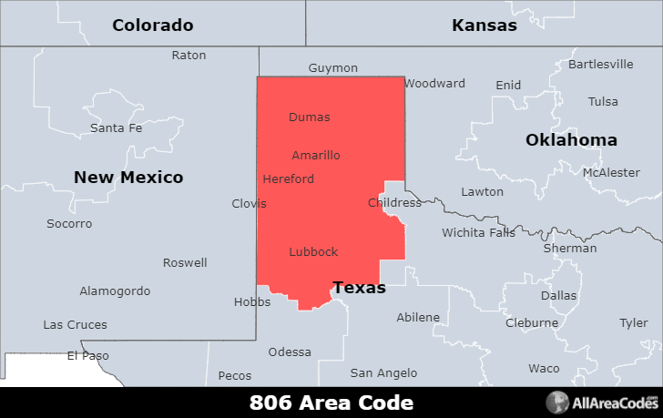 area code 806 texas