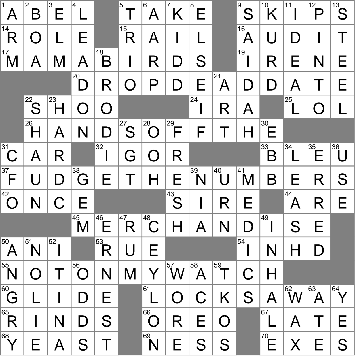 statement crossword clue