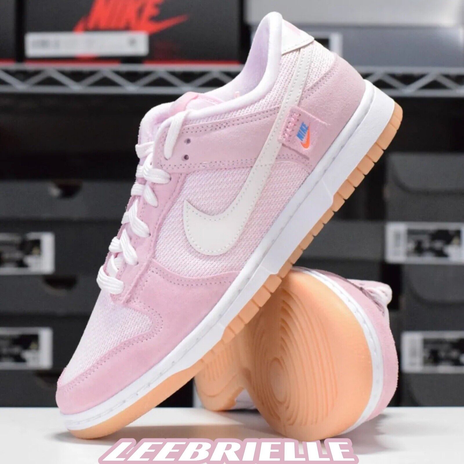 nike dunk pink teddy bear