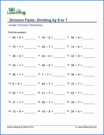 division math sheets