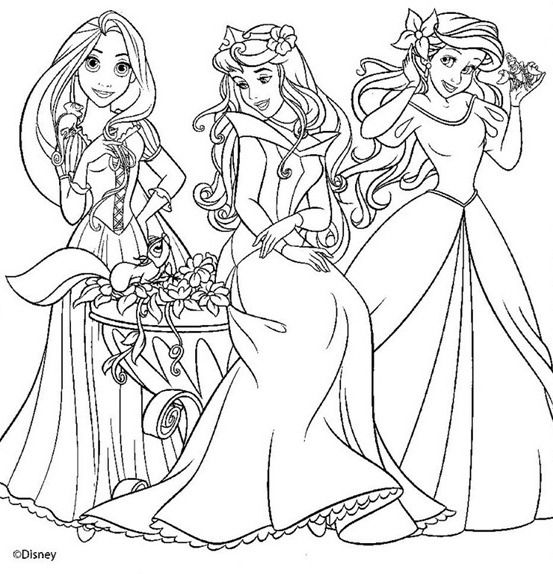 dibujo para colorear de las princesas de disney