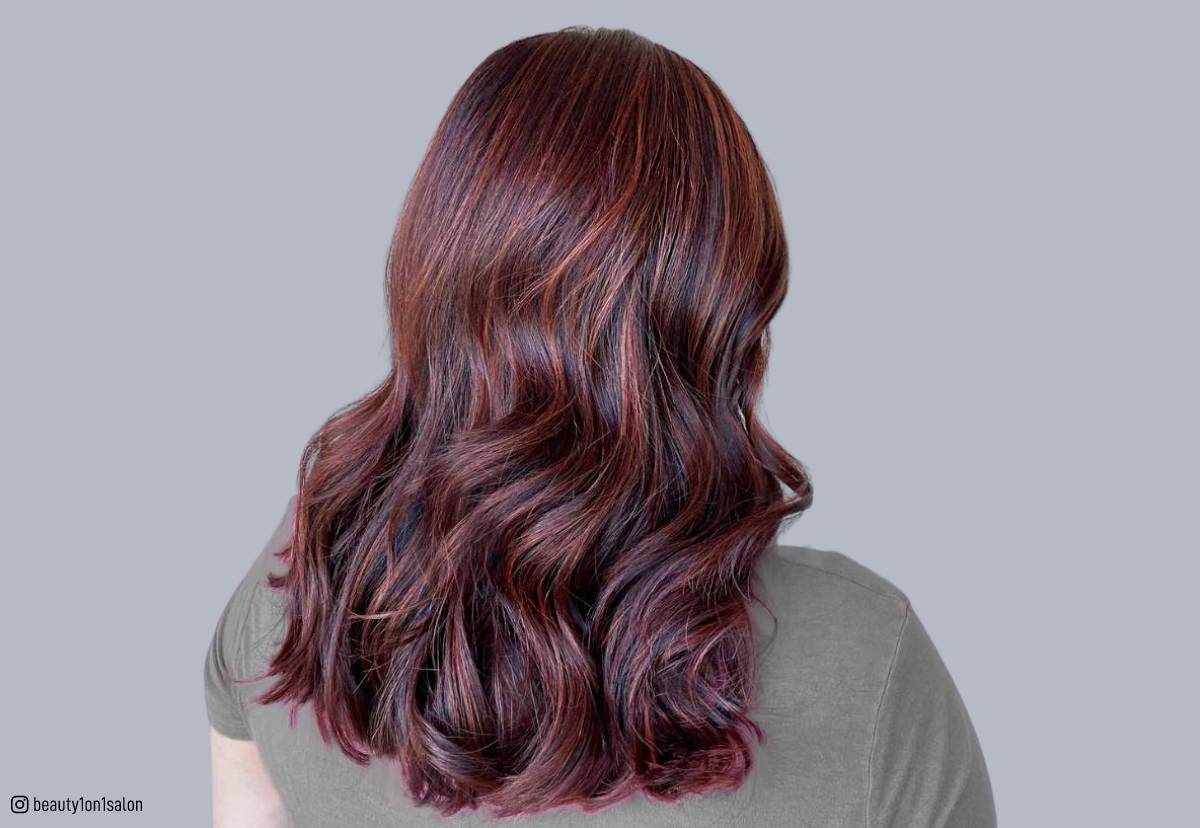 red hair highlights for dark brown hair