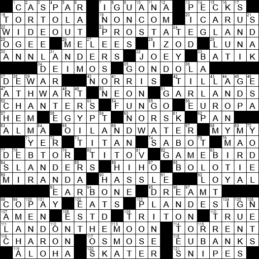 transversely crossword clue