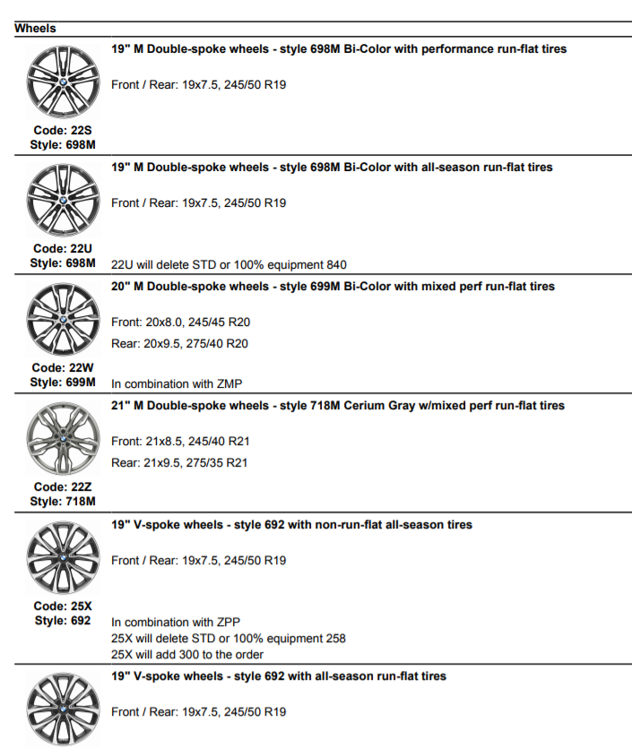 bmw x3 wheel specs