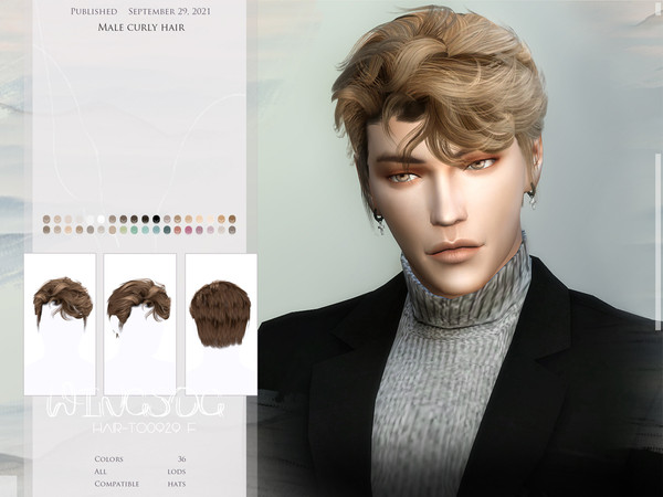 sims 4 curly hair male