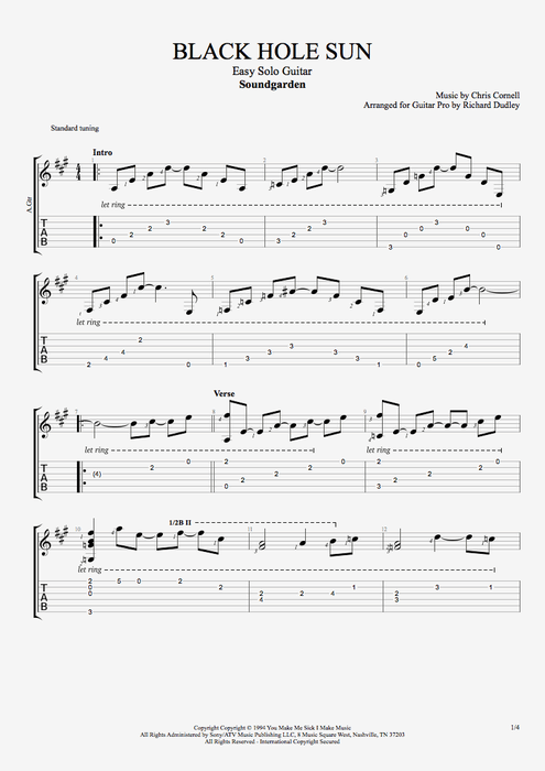 black hole sun chords