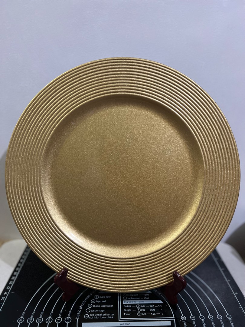 gold charger plates wilko