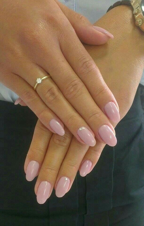 pink oval nails