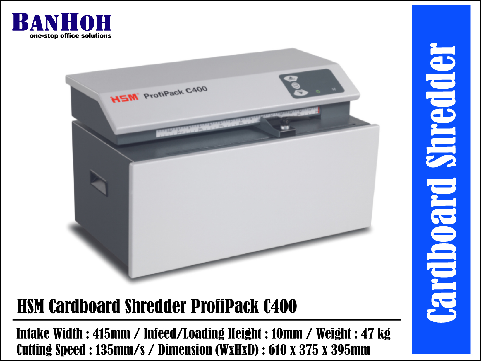 hsm profipack c400 cardboard shredder