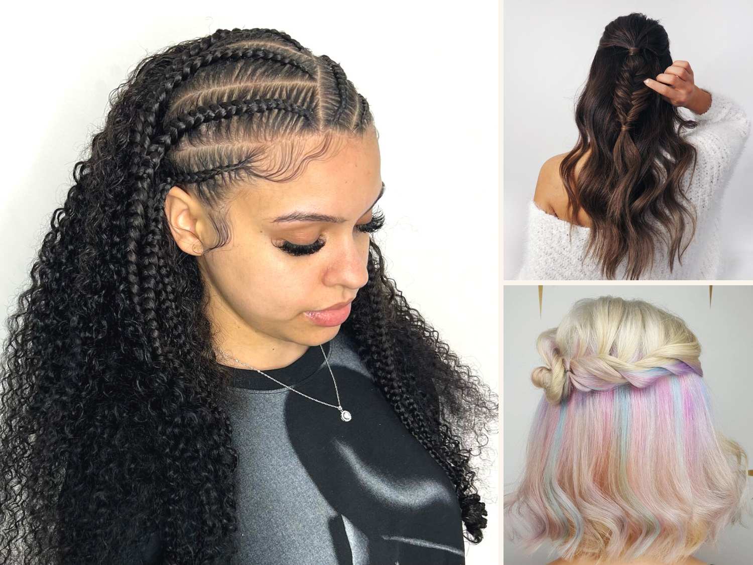 half hair braids styles