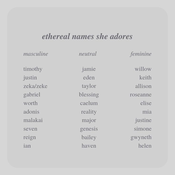 ethereal girl names