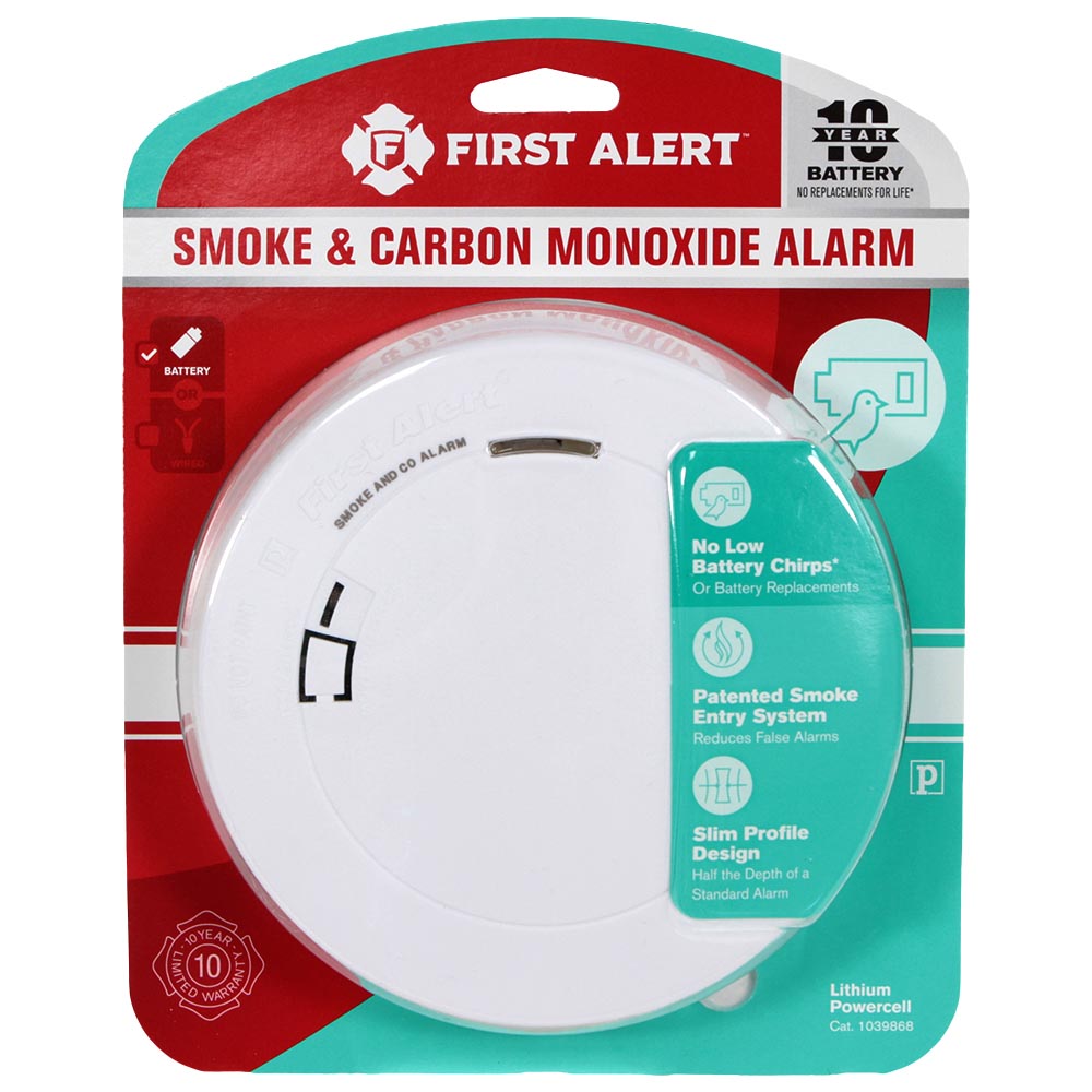 smoke carbon monoxide detector 10 year battery