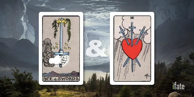 3 of swords and ace of swords