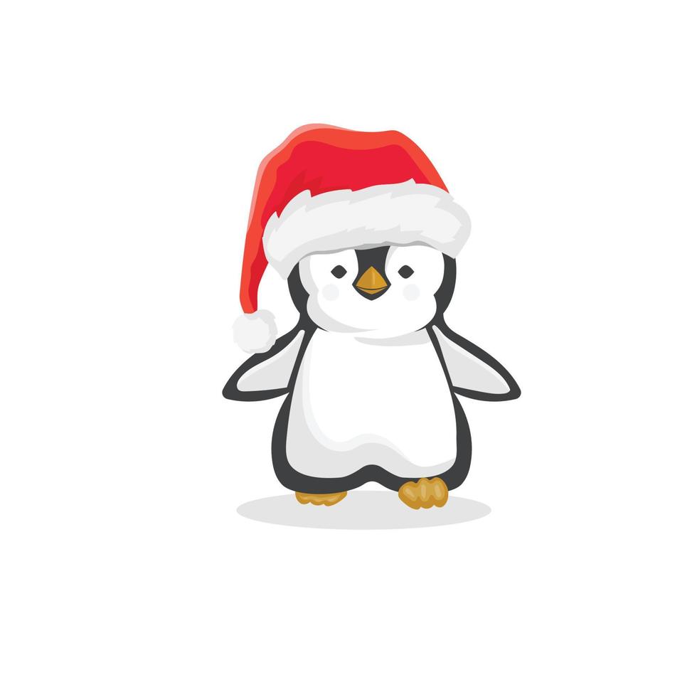 penguin with a santa hat