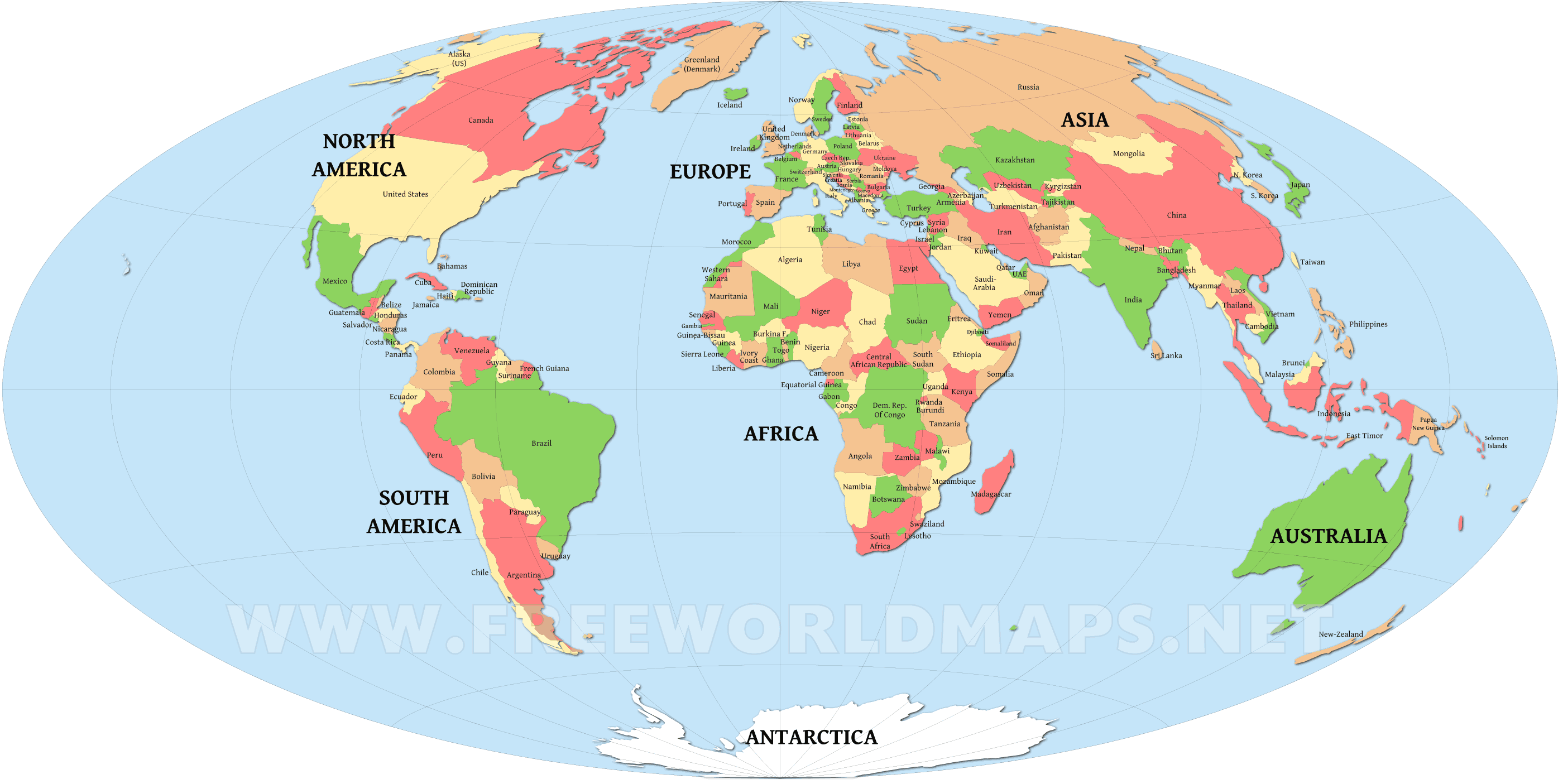 printable world map with countries