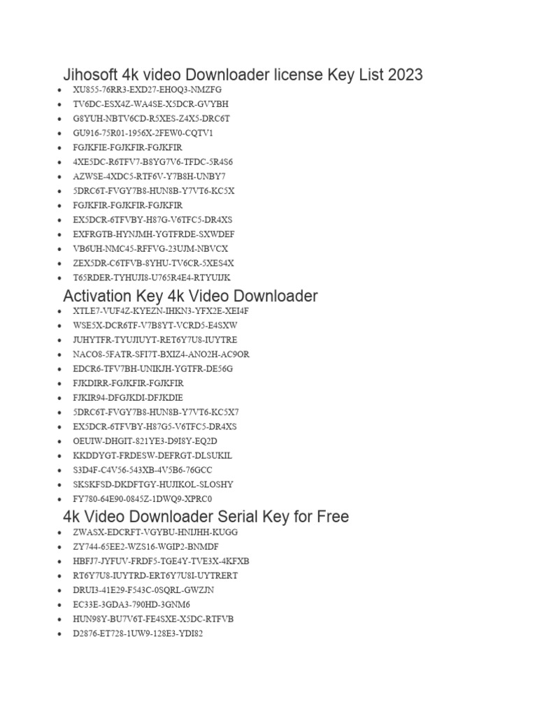 licence key for 4k video downloader