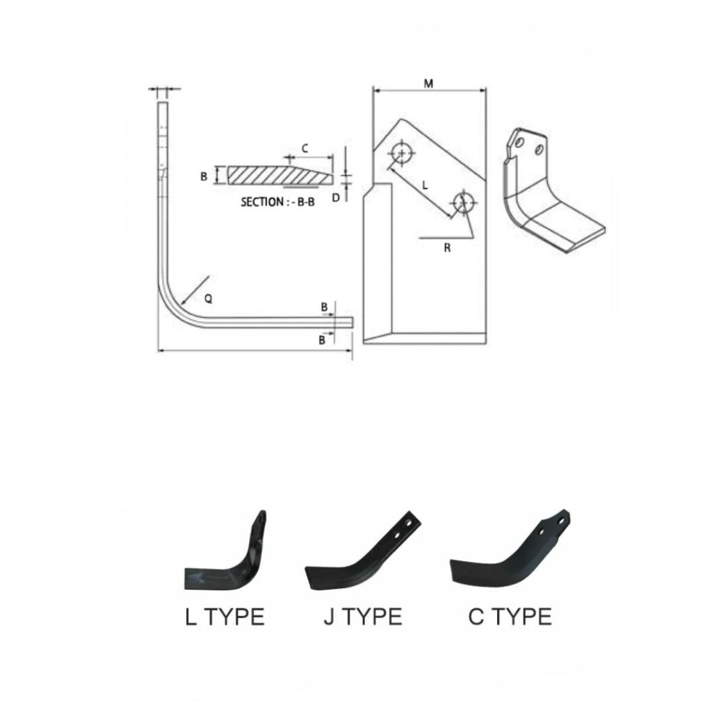 rotavator blade types