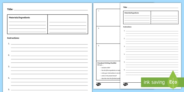 procedural writing template