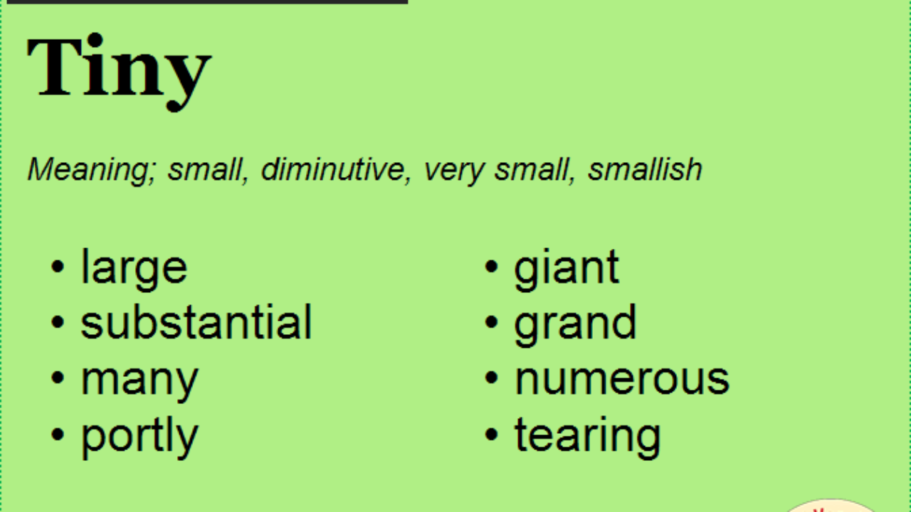 tiny antonyms in english