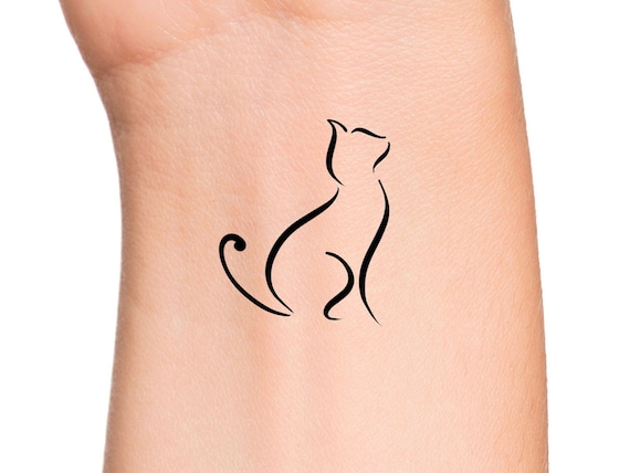 line cat tattoos