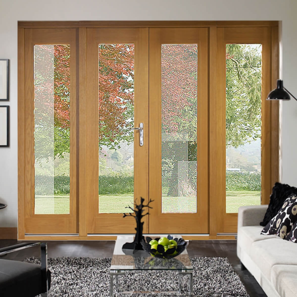 6ft french doors with side panels