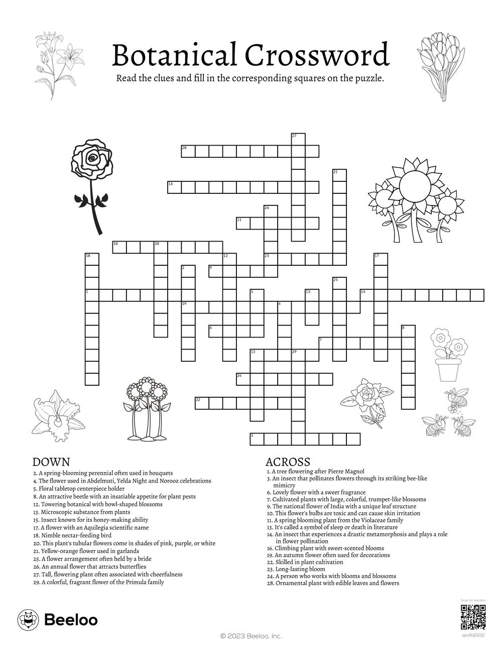 tall ornamental plant crossword