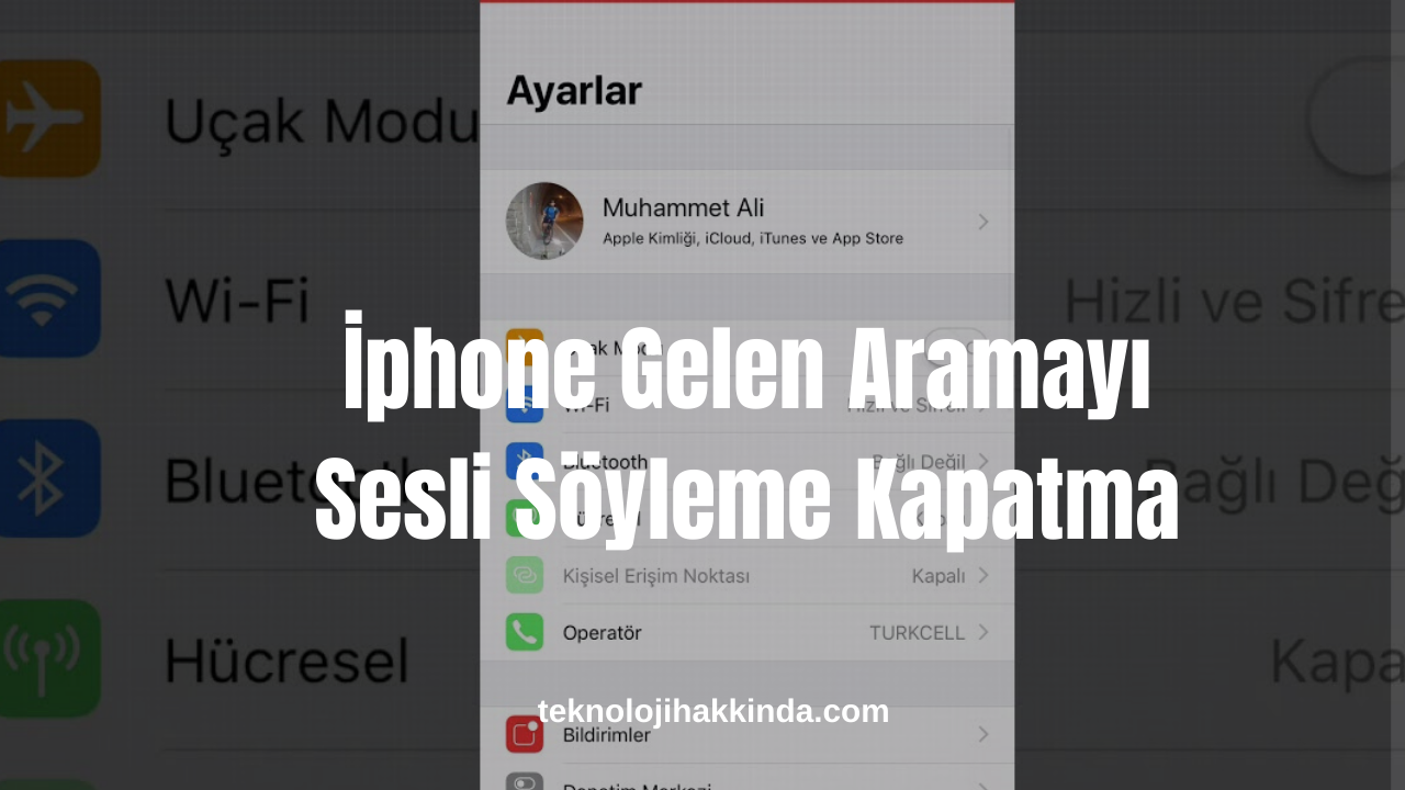 iphone isim söyleme kapatma