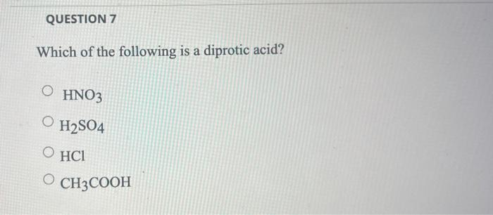 which one of the following is a diprotic acid