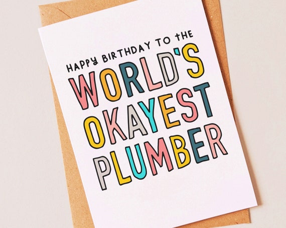 funny plumber birthday cards