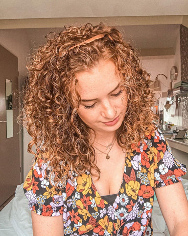 curly hair with headband