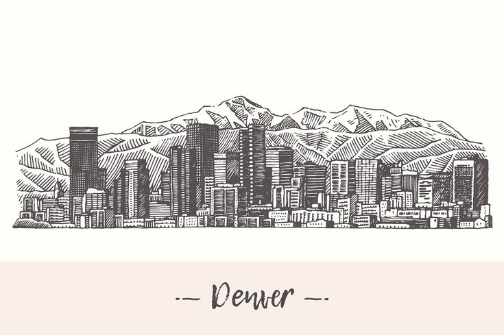 denver skyline drawing