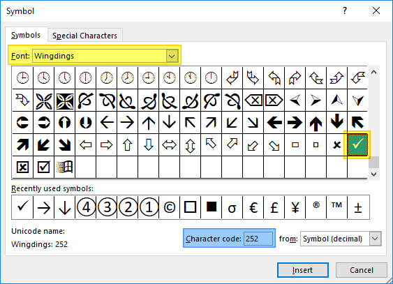 alt code for check symbol