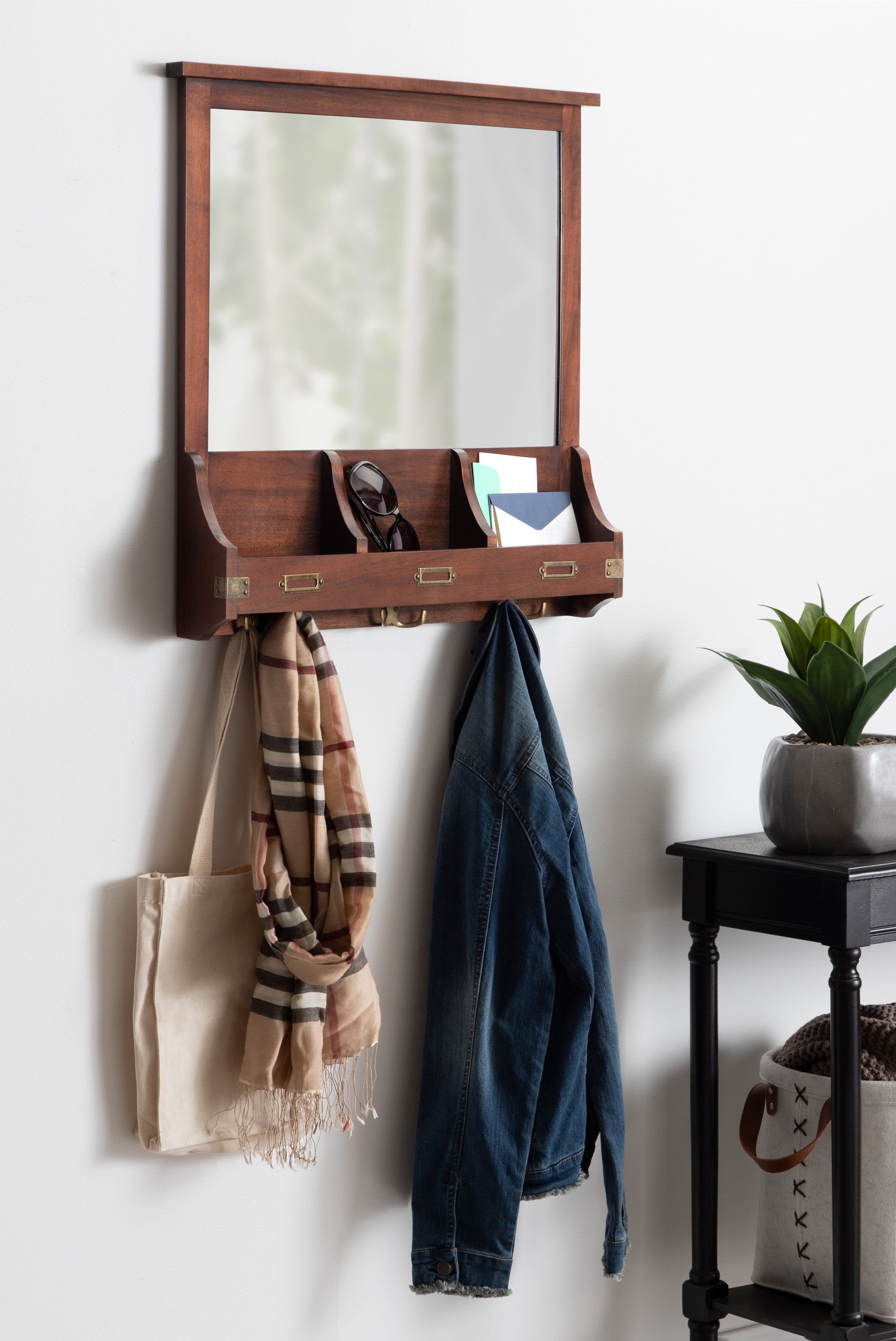 mirror shelf hooks