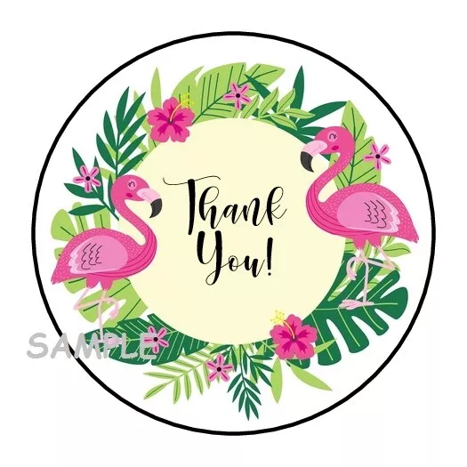 flamingo thank you stickers