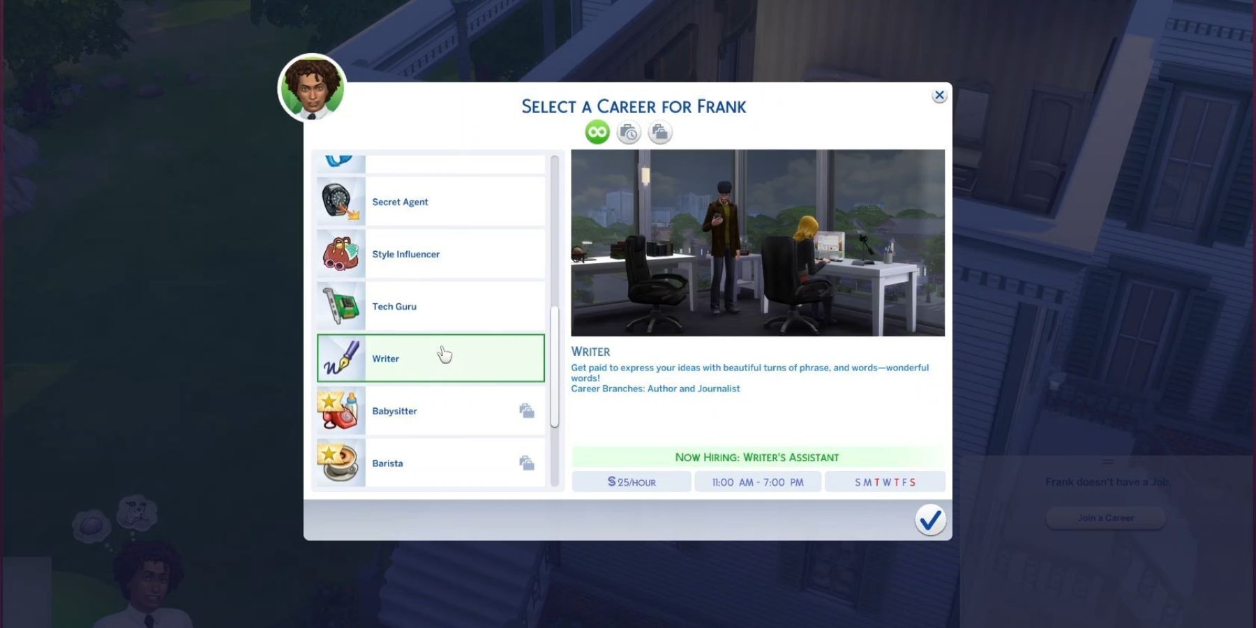 jobs on the sims 4