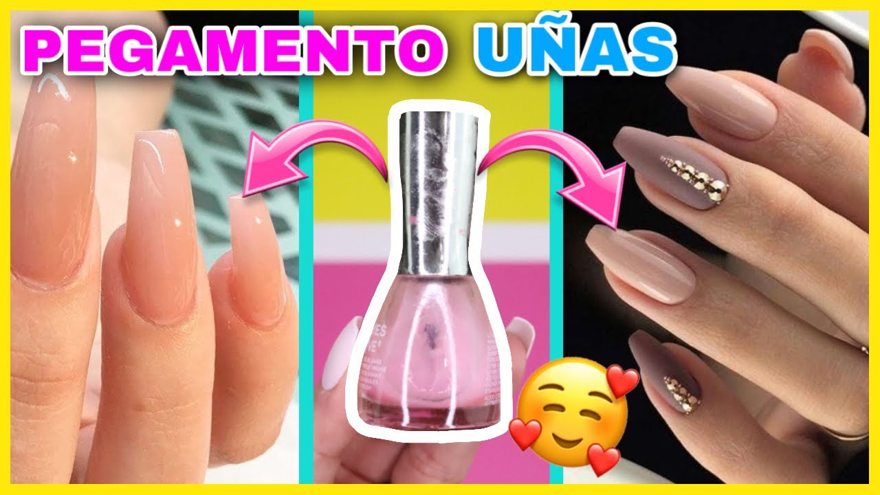 como pegar uñas postizas sin pegamento