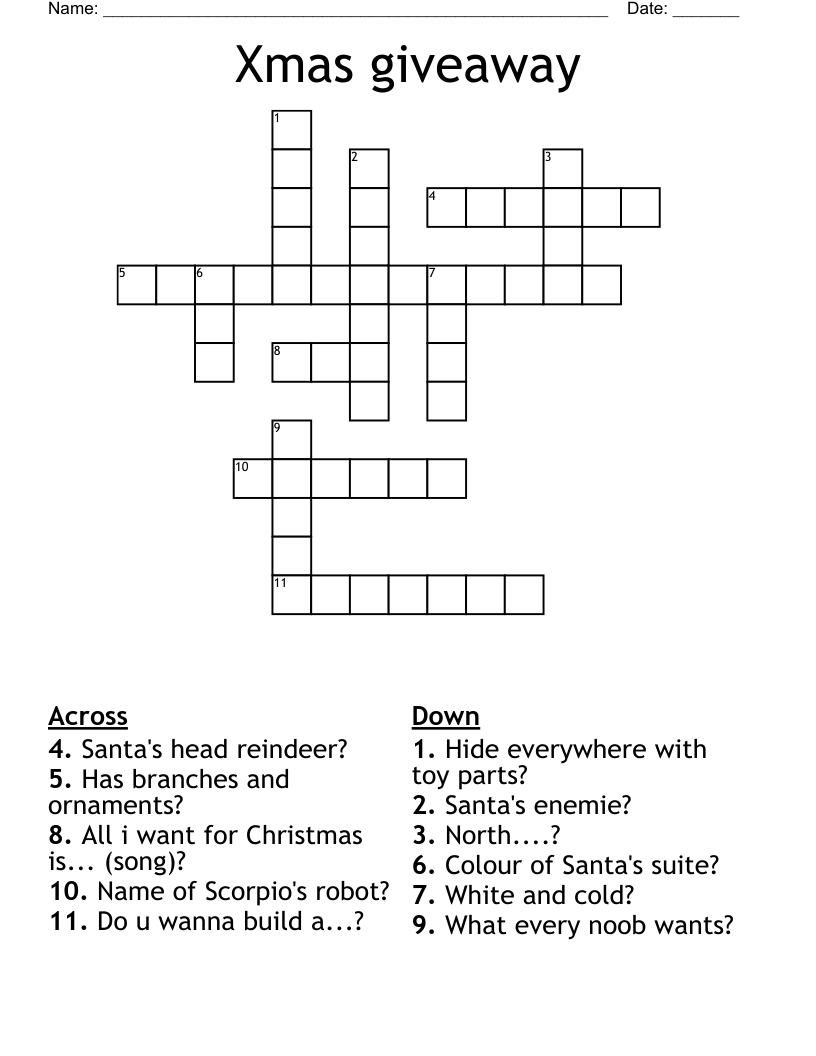 giveaway crossword