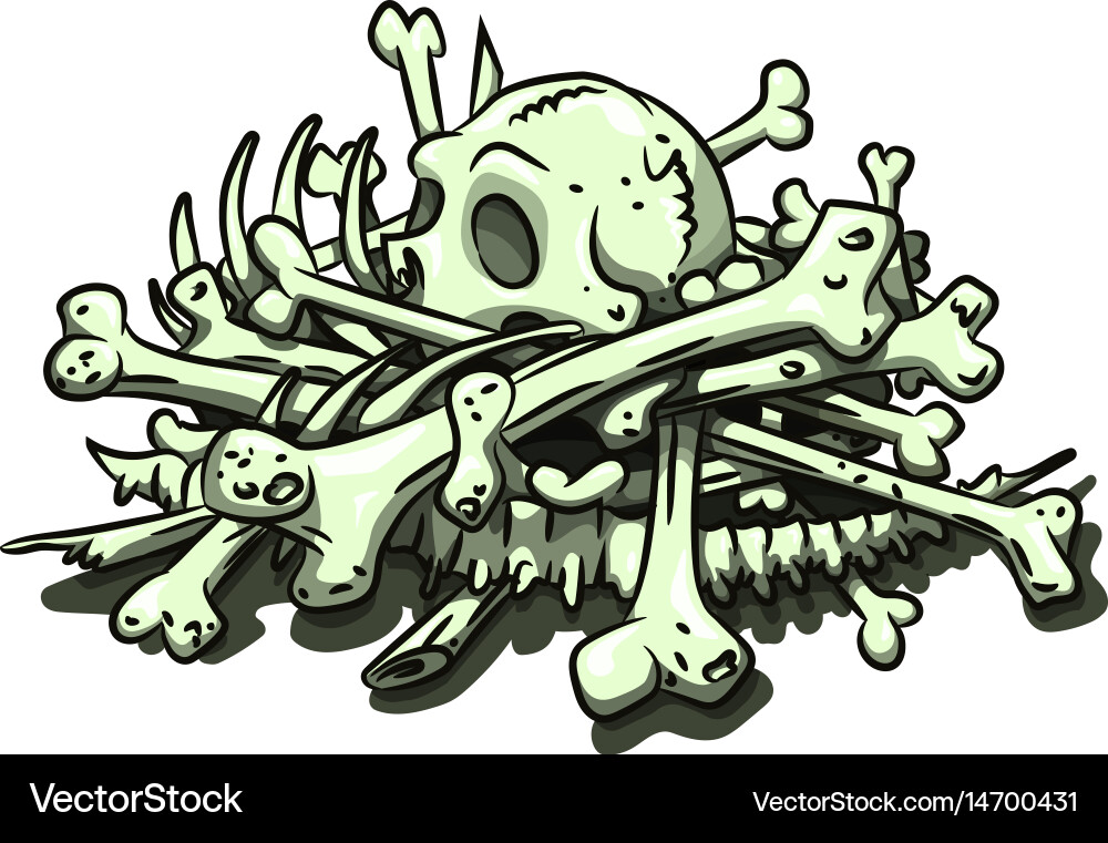 cartoon pile of bones