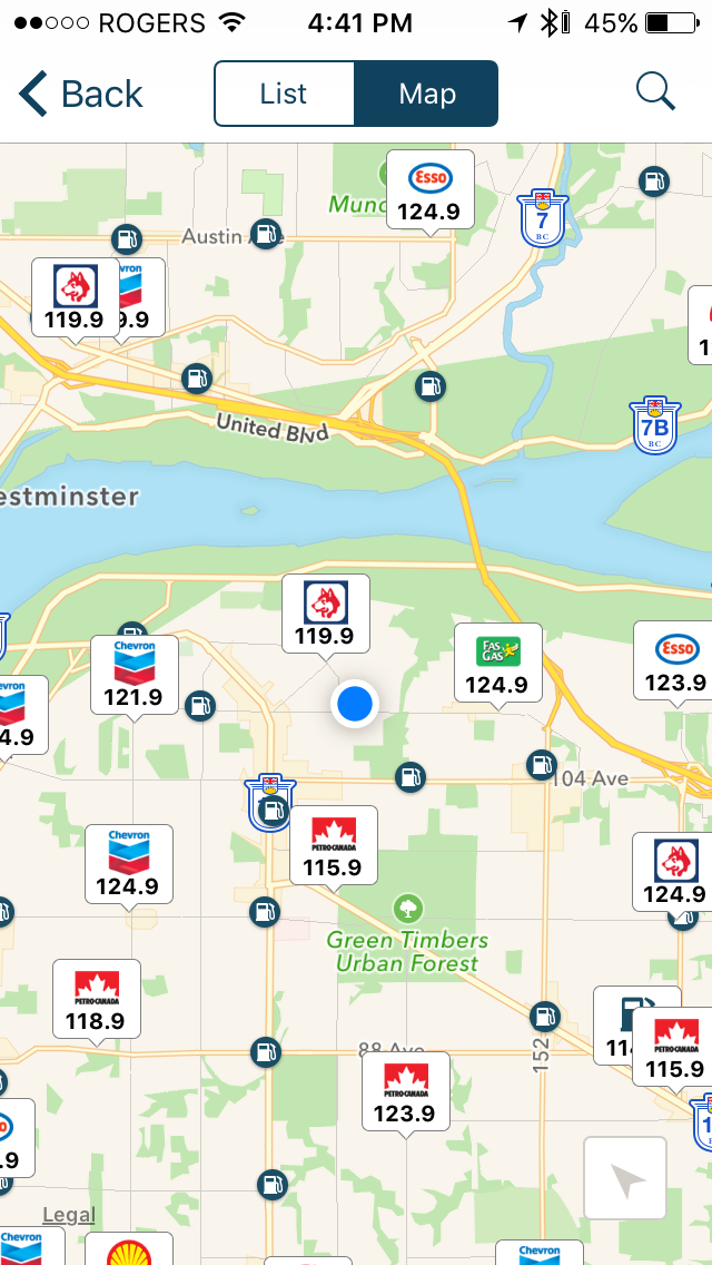 gas buddy map