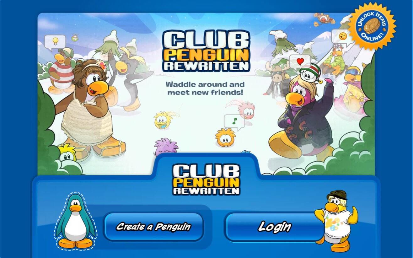 club penguin rewritten register