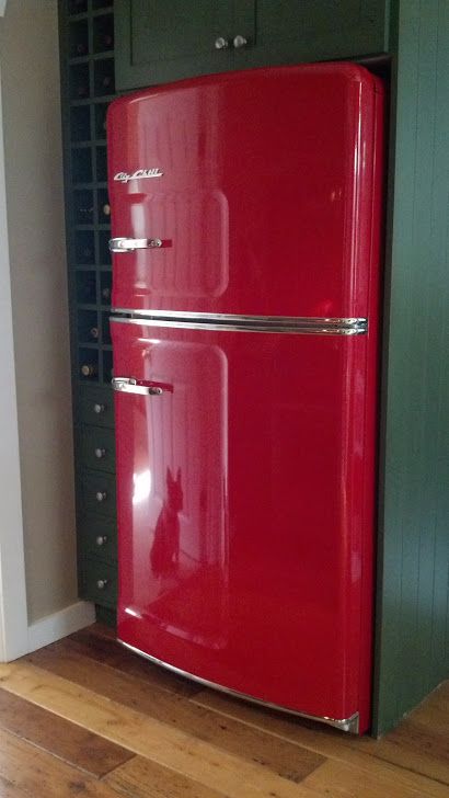 retro refrigerator red