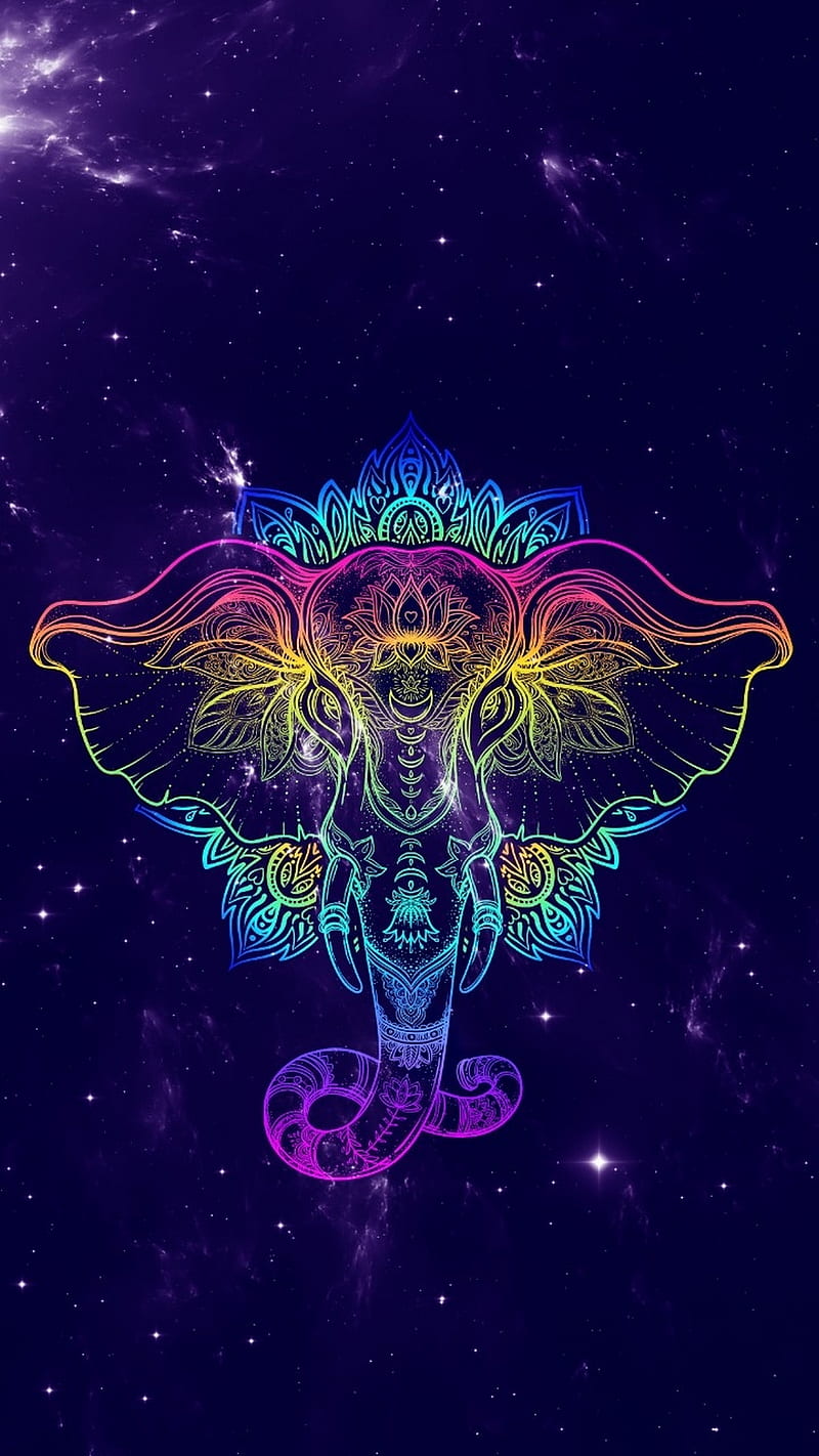 colorful elephant wallpaper