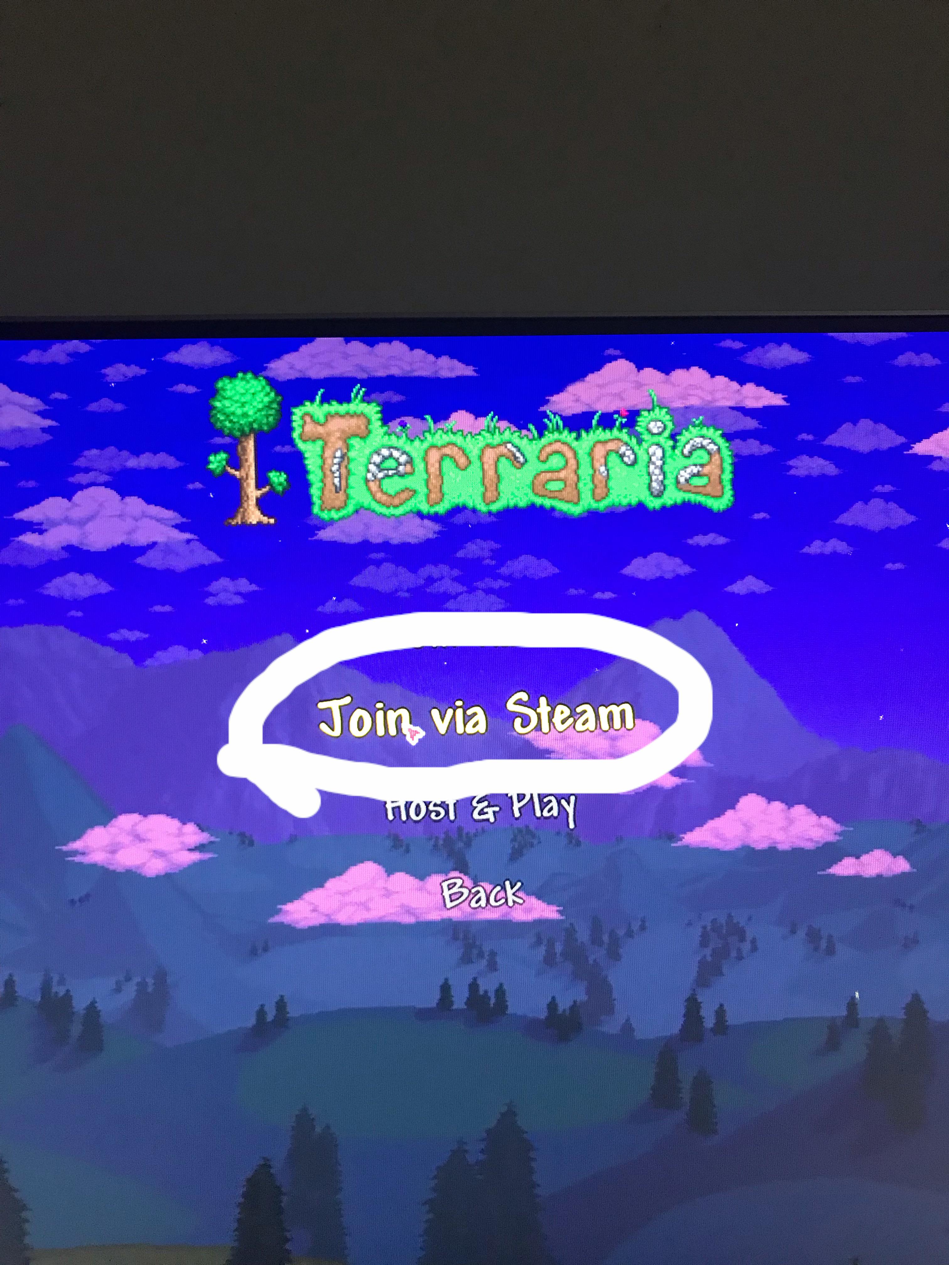 join via steam terraria not working