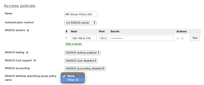 meraki group policy