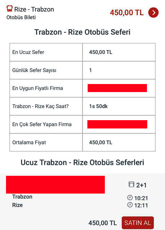 trabzon rize otobüs bileti