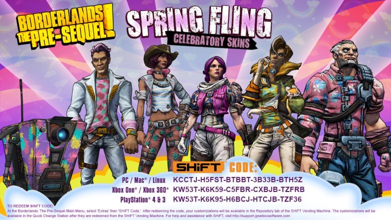 bl pre sequel shift codes