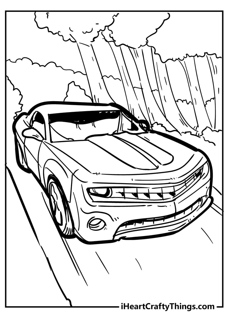 car colouring in page