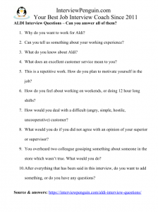 aldi interview questions retail assistant australia