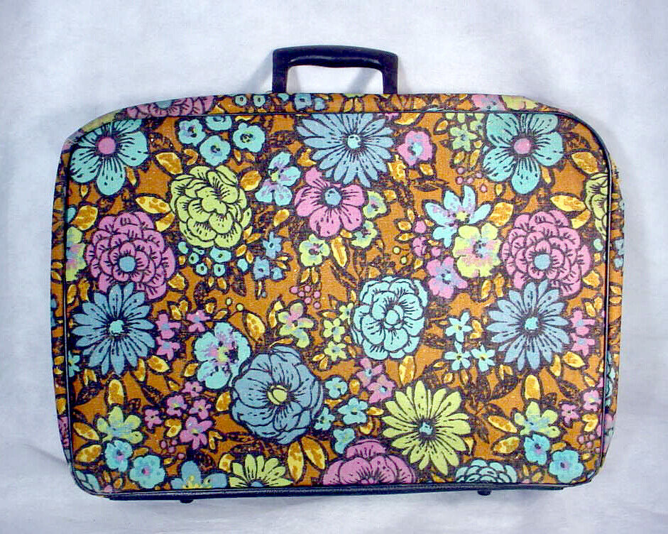 vintage floral suitcase