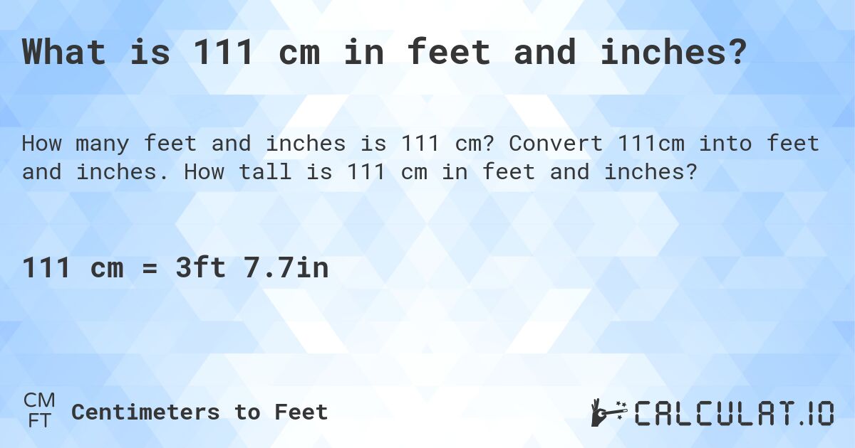 111 cm to inches